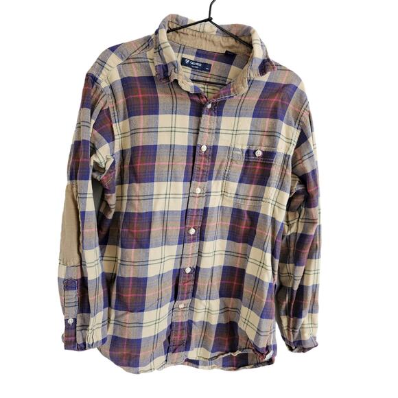 Cremieux Classics Mens Sz L Long Sleeve Button Up Plaid Shirt Cotton Beige - Picture 1 of 4